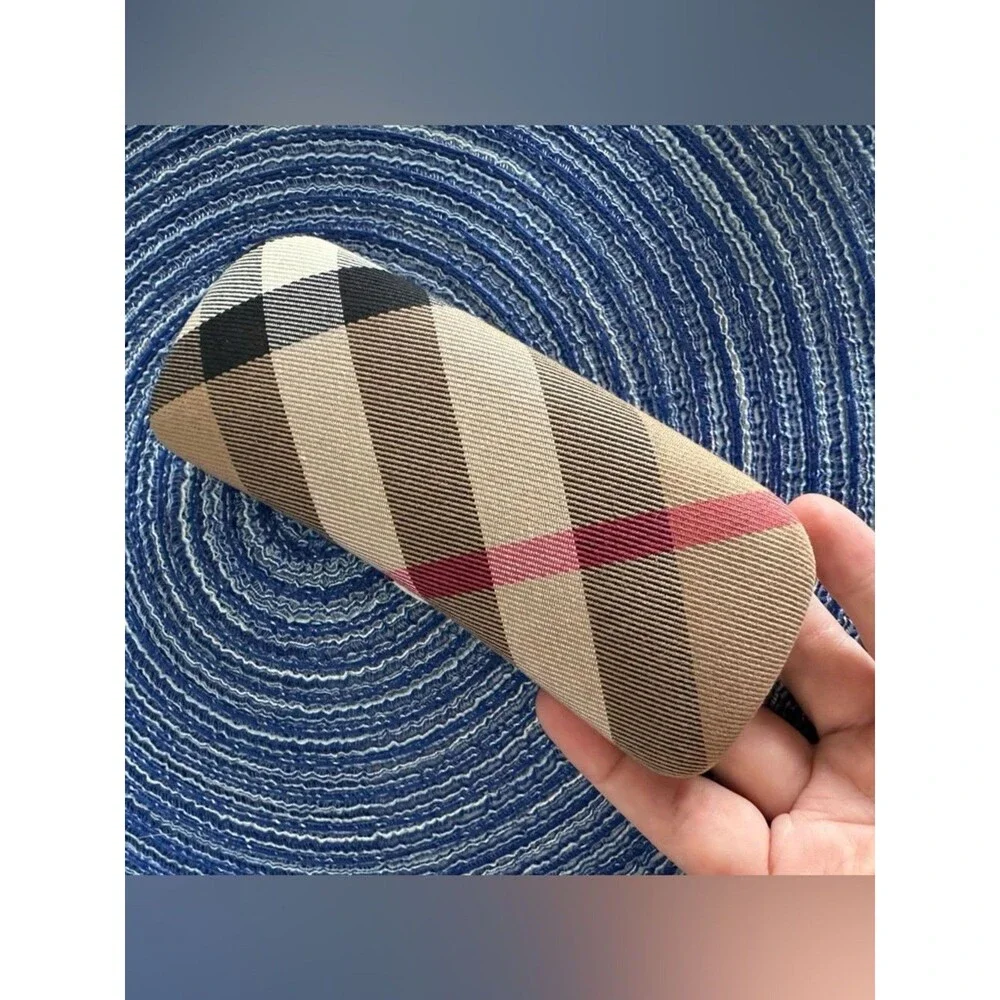 Burberry Nova Check Eyeglasses Hard Case Beige Black Plaid Glasses Case